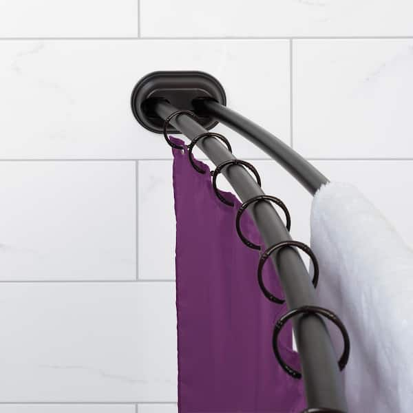 Swcorp AC-AZSR88BN 48-88 in. Anzzi Shower Curtain Rod with Shower Hooks in Brushed Nickel