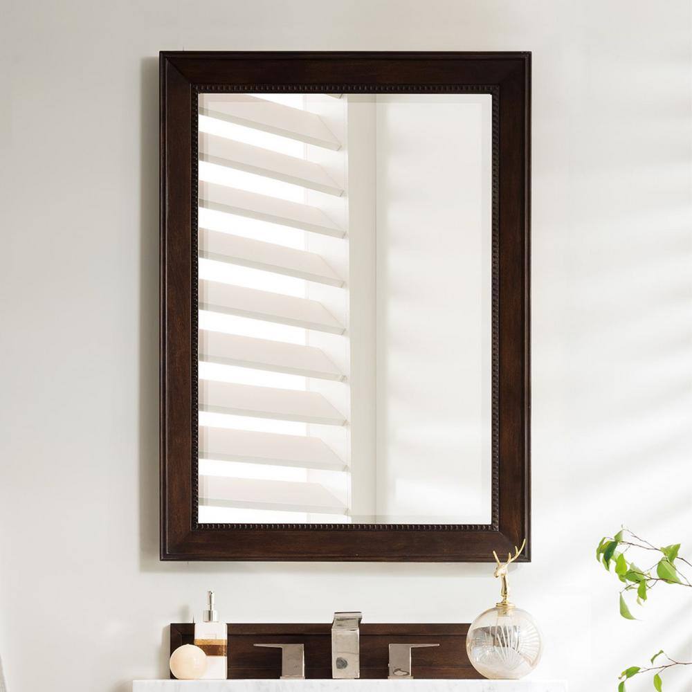 Burnished Mahogany Rectangular Wood Framed Mirror