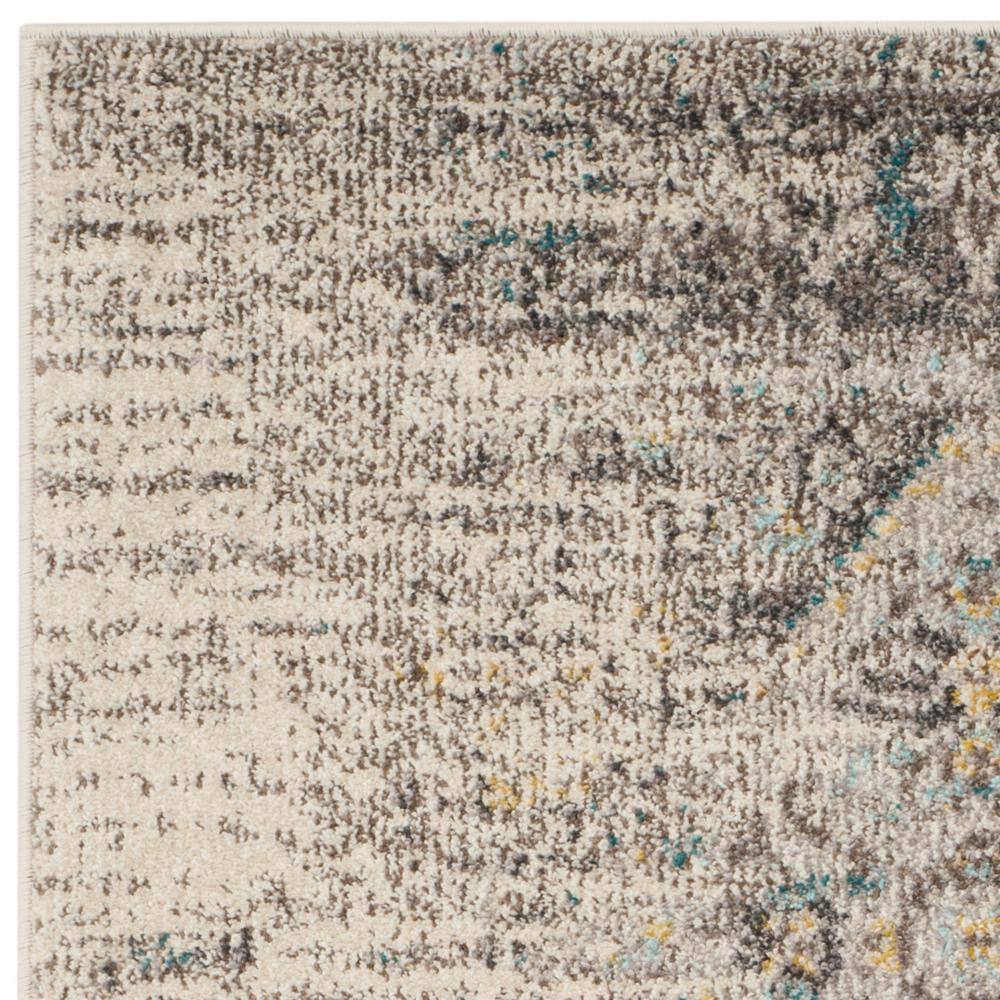Reversible Gray Rectangular Synthetic 3' x 5' Stain-Resistant Rug