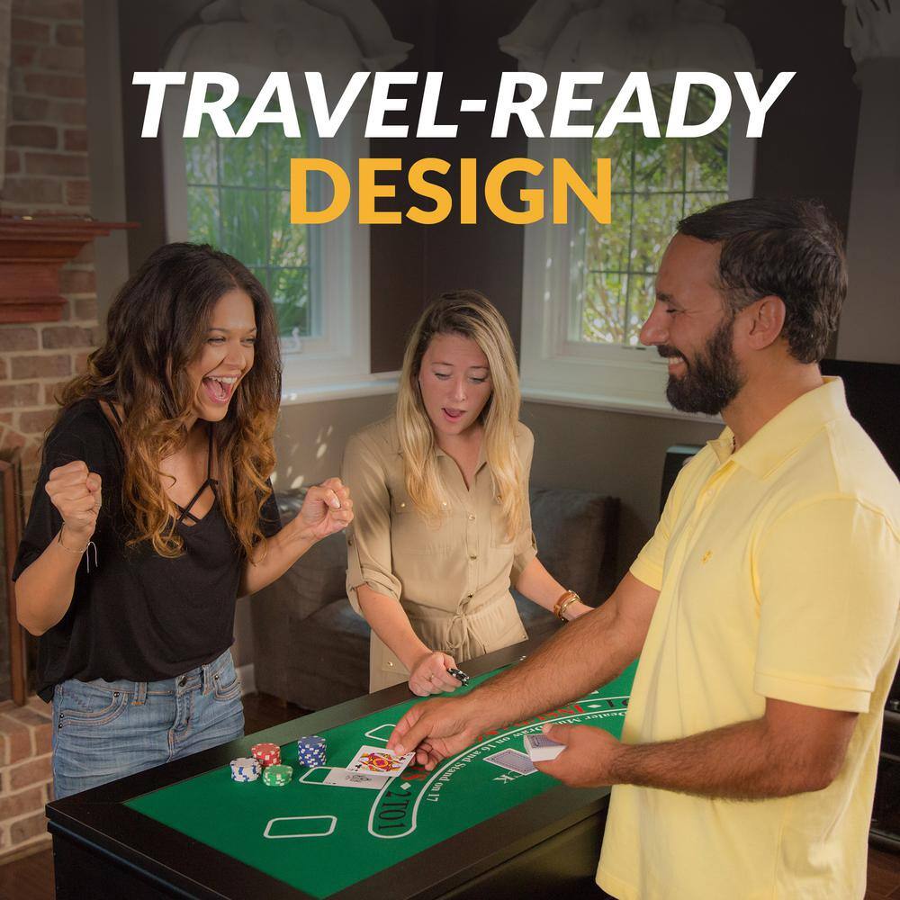 Monte Carlo Black 4-in-1 Casino Game Table with Accessories