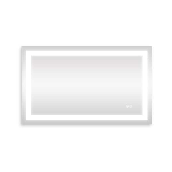 Miscool Anky 40 in. W x 24 in. H Rectangular Frameless Wall Mounted LED Bathroom Vanity Mirror