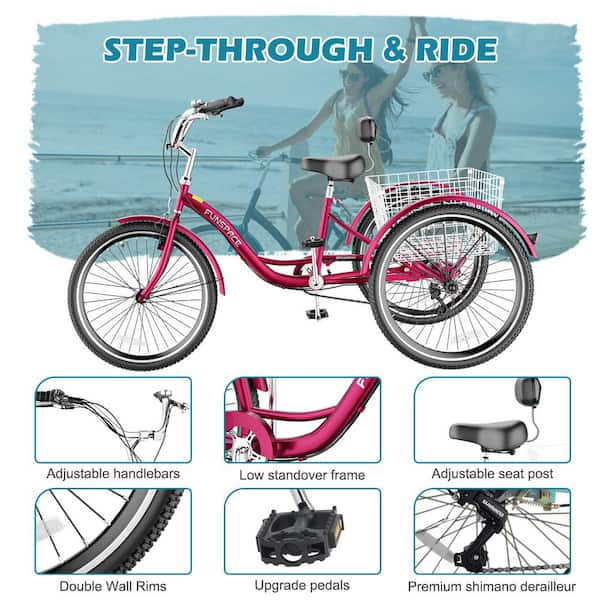 Schwinn adult tricycle trike women men 1 speed 3 three wheel bike schwinn 26 bicycle discount new