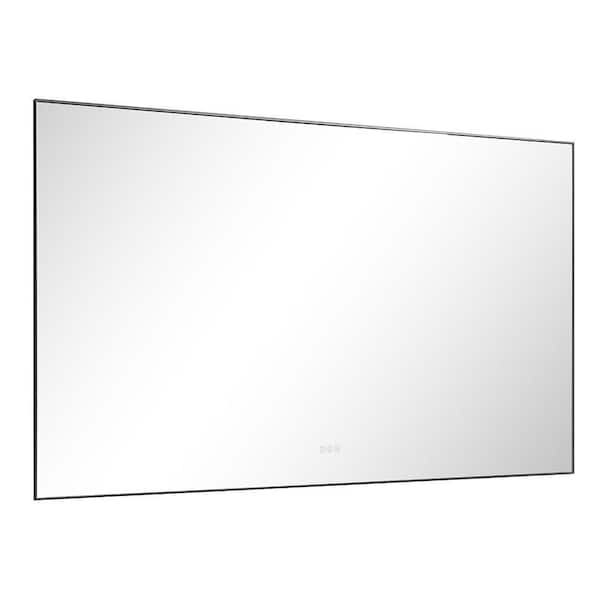 EPOWP 84 in. W x 36 in. H Large Rectangular Aluminium Framed LED Dimmable Wall Bathroom Vanity Mirror in Silver