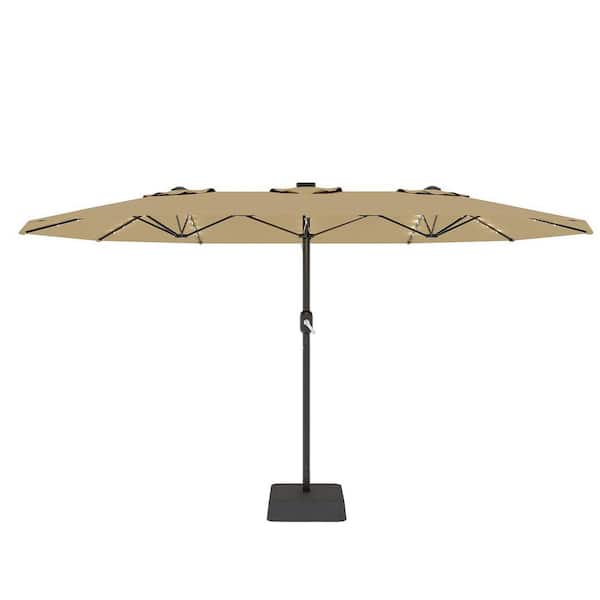 10ft solar patio offset umbrella burgundy 10ft Square Offset Cantilever Sunbrella Umbrella | Solar Powered LED Ribs | Tilting, Swiveling & Rotating