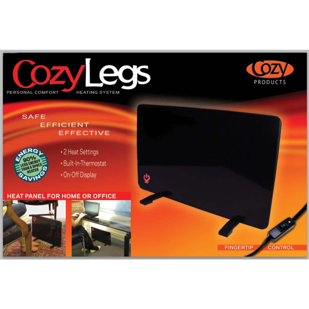 Black Electric Flat Panel Heater with Thermostat, 23"