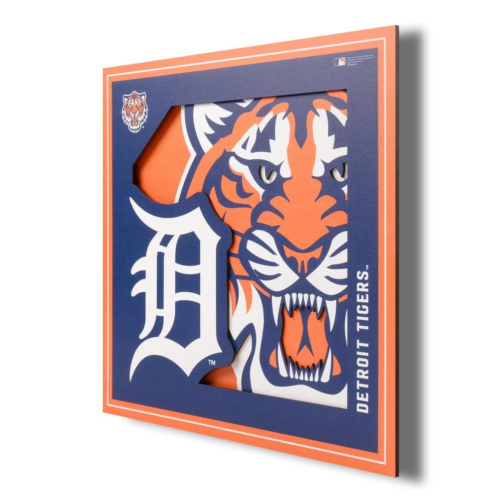 YouTheFan 2507118 12 x 12 in. MLB Detroit Tigers 3D Logo Series Wall Art