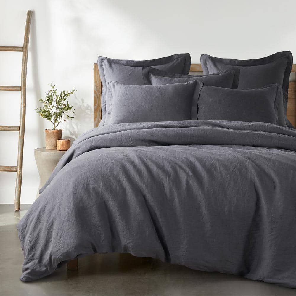 Charcoal Linen Twin/Twin XL Duvet Cover Set