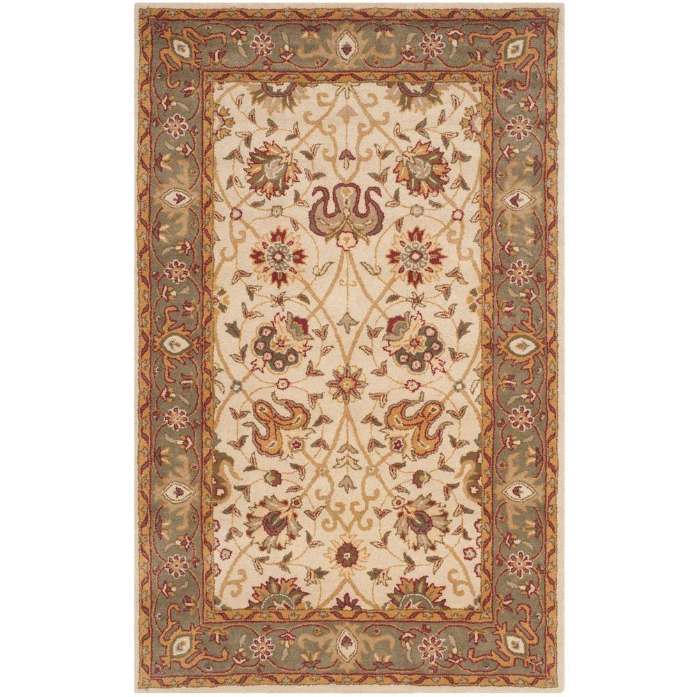 SAFAVIEH Antiquity Ivory 8 ft. x 10 ft. Border Speckled Area Rug AT21F ...