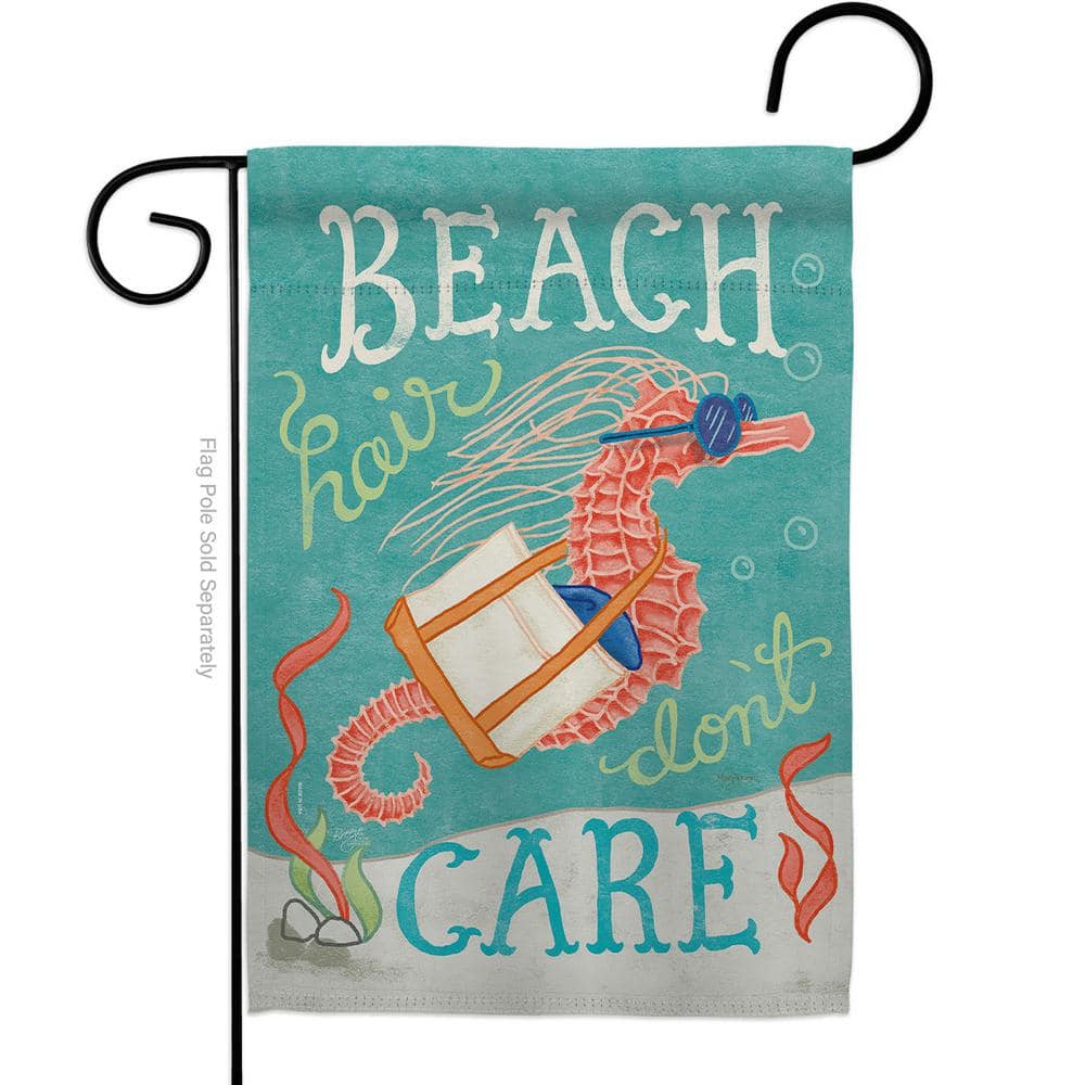 Breeze Decor 13 in. x 18.5 in. Seahorse Beach Hair Garden Flag 2