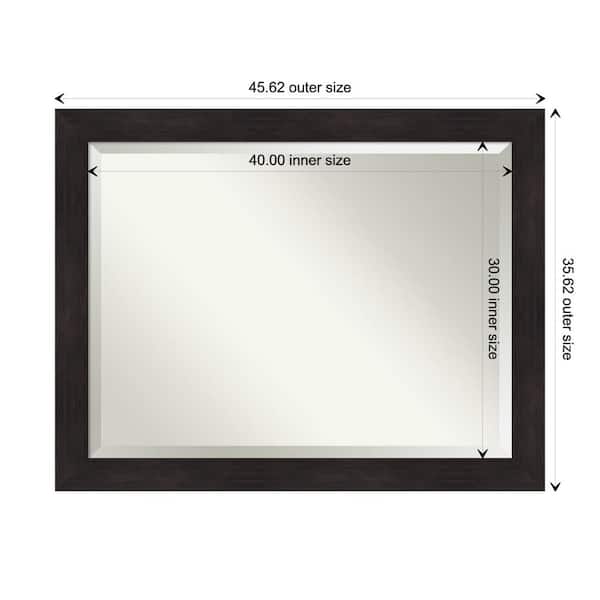 Furniture Espresso 45.5 in. H x 35.5 in. W Framed Wall Mirror