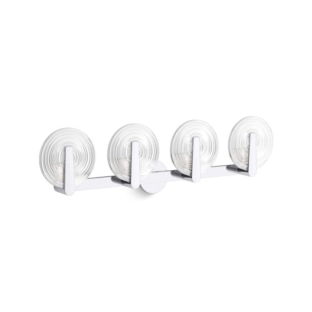 KOHLER Hint 4-Light Polished Chrome Swirl Glass Wall Sconce