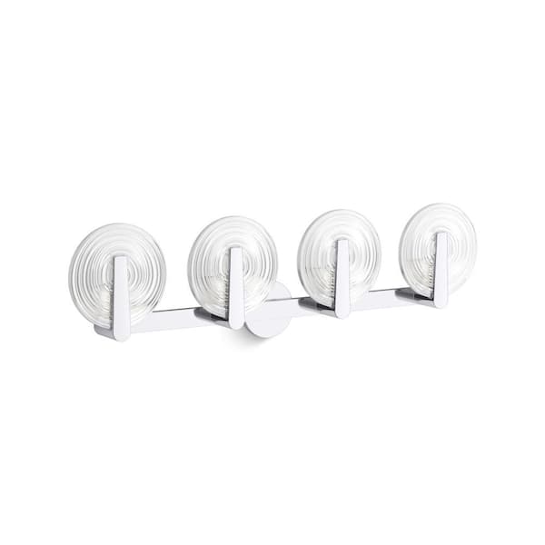 KOHLER Hint 4-Light Polished Chrome Swirl Glass Wall Sconce