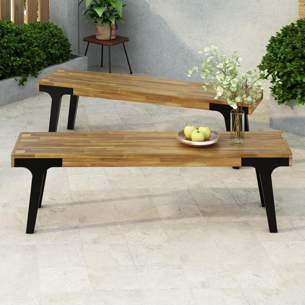Utley Willow Teak Finish Acacia Wood Outdoor Benches (Set of 2) price history on PriceWatchPro