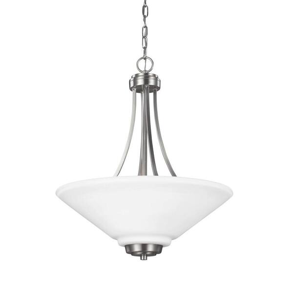 Generation Lighting Parkfield 3-Light Brushed Nickel Indoor Pendant