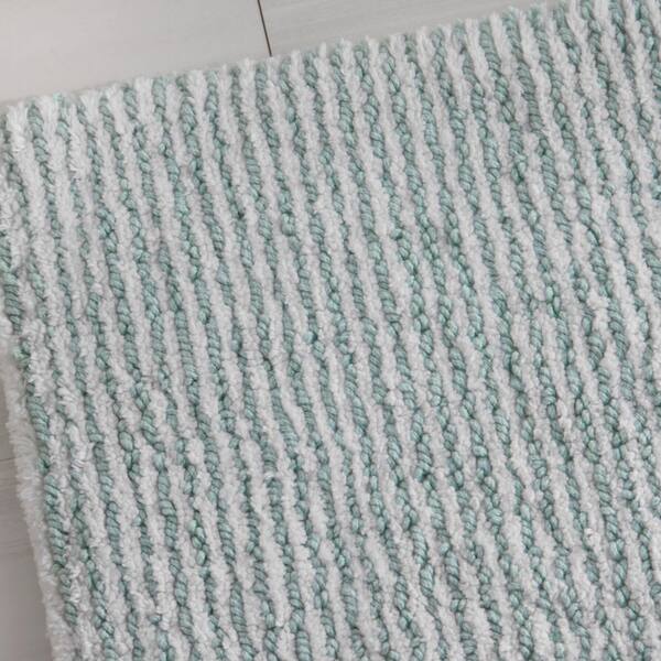 CC THIN STRIPE BATH RUG 17X24 SEA SPRAY