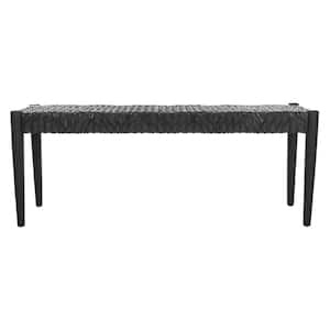 Bandelier 18.2 in. Black Faux Leather Entryway Bench