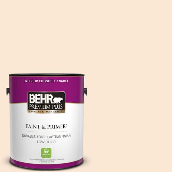 BEHR PREMIUM PLUS 1 gal. #PPU4-09 Cafe Cream Eggshell Enamel Low Odor Interior Paint & Primer