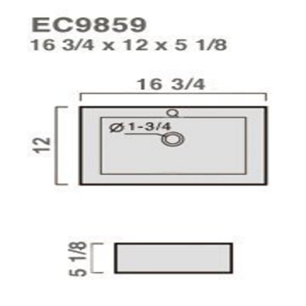 Elanti 17'' White Ceramic Wall-Mount Rectangular Sink