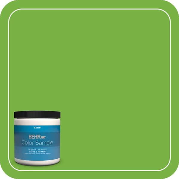 BEHR PREMIUM PLUS 8 oz. #S-G-430 Sparkling Apple Satin Enamel Interior/Exterior Paint & Primer Color Sample