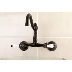 Vintage 2-Handle Wall-Mount Standard Kitchen Faucet in Oil Rubbed Bronze