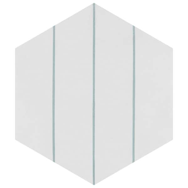 Merola Tile Porto Savona Hex Aqua 8-5/8 in. x 9-7/8 in. Porcelain Floor and Wall Take Home Tile Sample