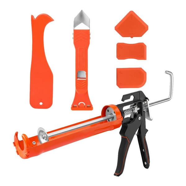 RUALION Cordless Electric Caulk Gun - 4000N Force, Variable Speed, 10oz Capacity, 2 Batteries & Charger Included