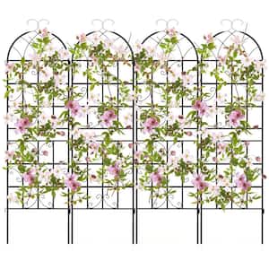 71 in. Metal Garden Trellis for Climbing Plants 4 -Pack Fence Panels Retro