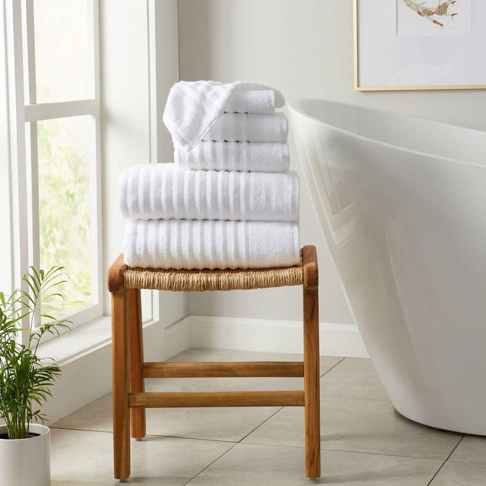 White Turkish Cotton 6-Piece Towel Set