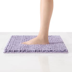 Non-Slip Astor Chenille Purple 20 in. x 34 in. Polyester 2- Piece Bath Mat Set