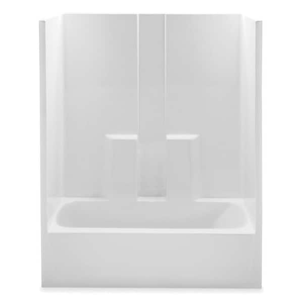 Aquatic Everyday 60 in. x 32 in. x 78.3 in. 1-Piece Bath and Shower Kit with Left Drain in White