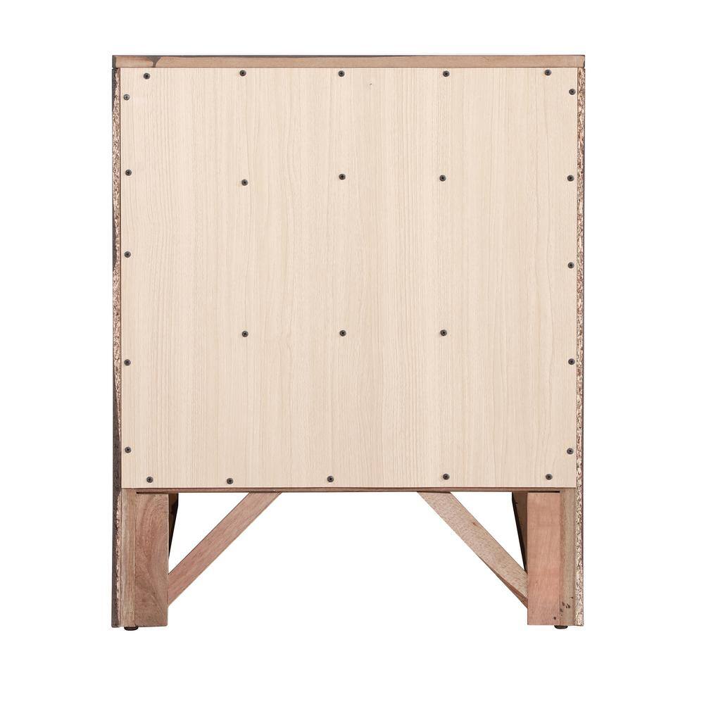 Marilla Cherry Wood 3-Drawer Nightstand, 28" Height