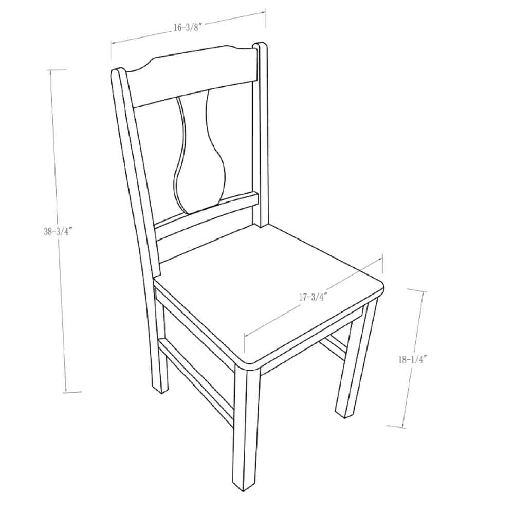 Dark Oak High Back Slat Wood Side Chair Set