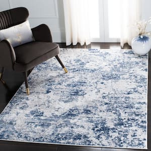 Amelia Navy/Gray 5 ft. x 5 ft. Distressed Abstract Square Area Rug