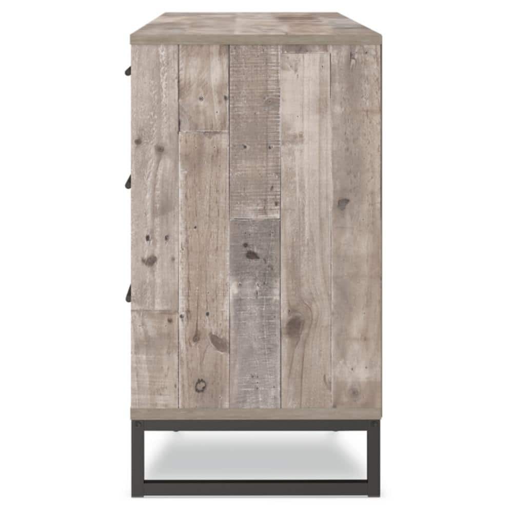 Whitewash 6-Drawer Dresser with Pewter Hardware