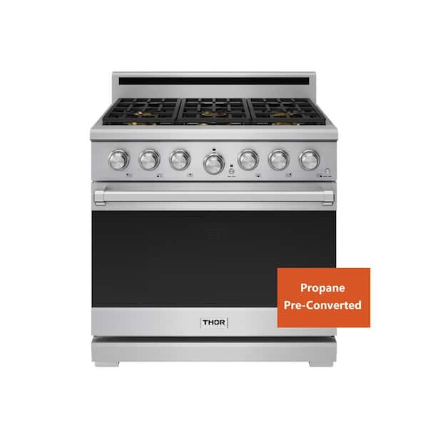 X Series Propane-Converted 36. in 6 Burners Freestanding Gas Range in Stainless Steel with Convection and Self-Clean