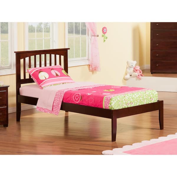 AFI Mission Walnut Twin Platform Bed with Open Foot Board