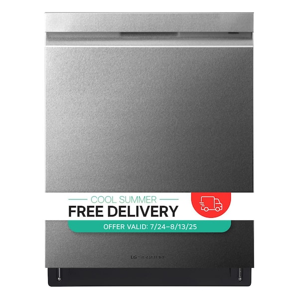 SIGNATURE 24 in. Top Control SMART Built in Dishwasher in Textured Steel with Stainless Steel Tub, 3rd Rack & TrueSteam