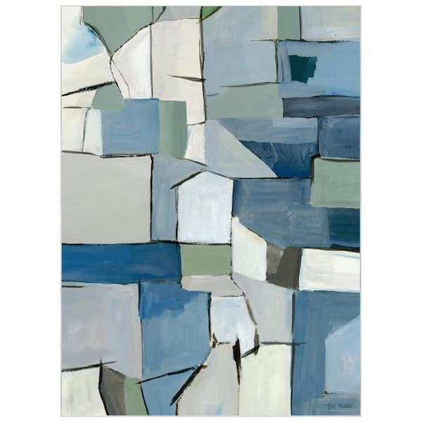 Empire Art Direct Blue 8' x 10' Urban Abstraction Washable Geometric Art Area Rug Power-loomed Heavenly Softness with Non-Slipping Backing