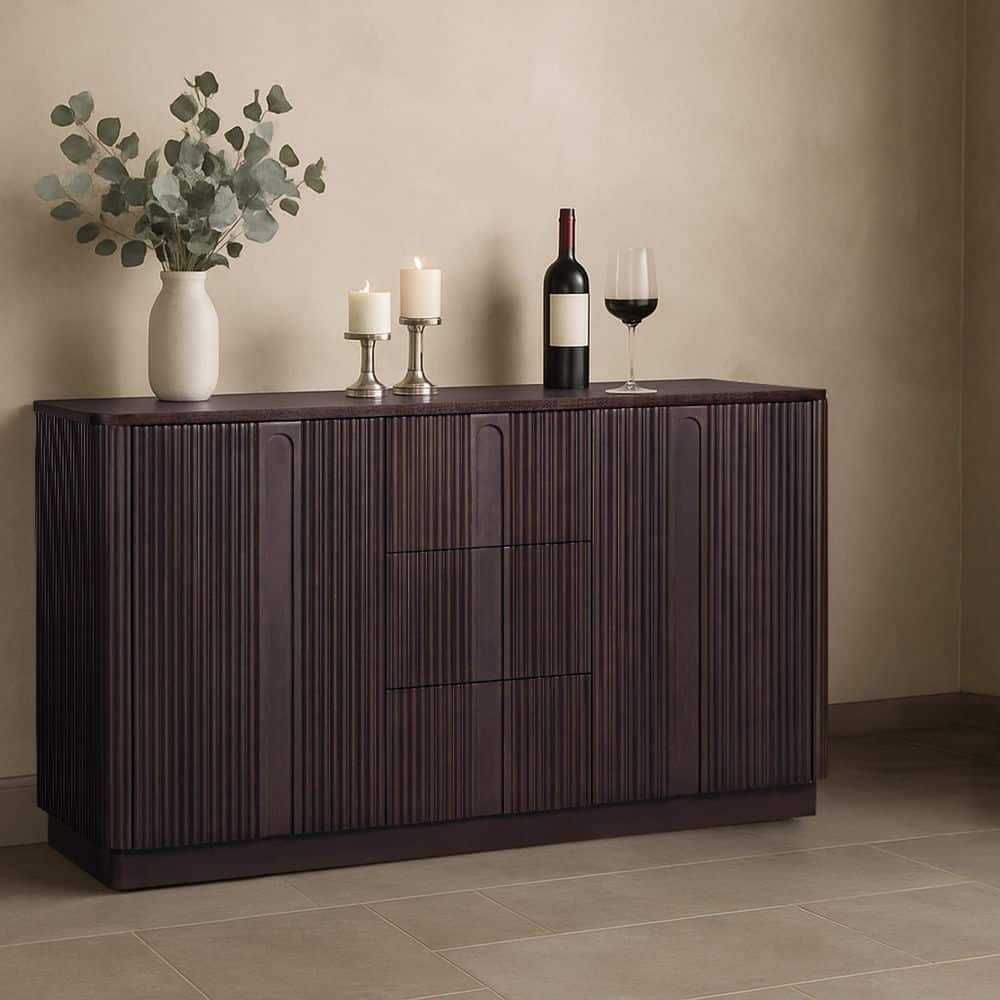 Teamson Home Potomac 55 in. W Espresso Wood Buffet Sideboard with