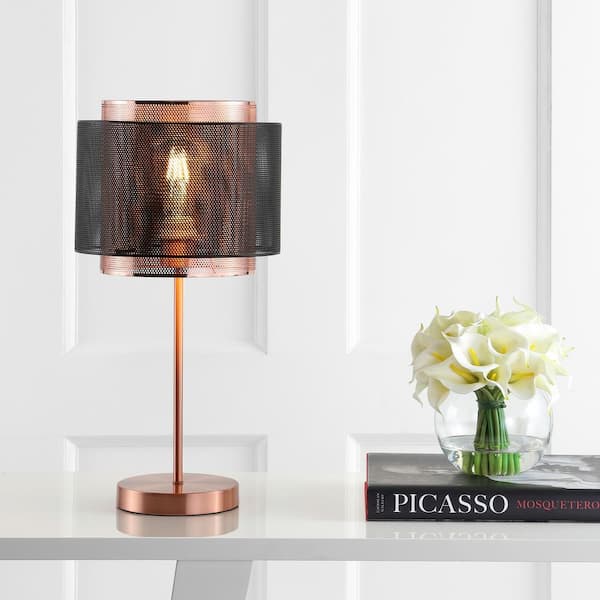 JONATHAN Y Tribeca 19.7 in. Metal LED Table Lamp, Copper/Black