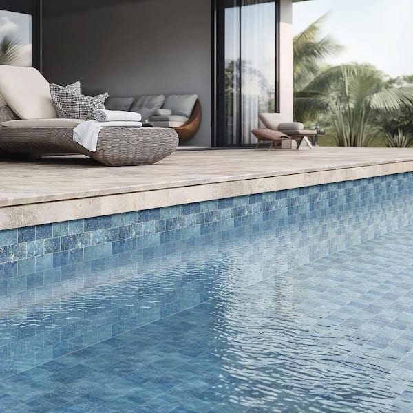 Adelaide Sky 6 in. x 6 in. Glossy Porcelain Wall Tile-Pool Look, 5.28 sq. ft./Case