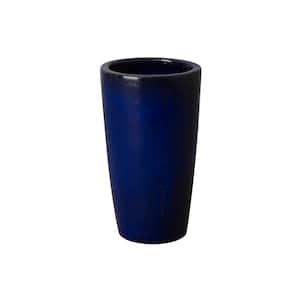 22.5 in. Tall Round Blue Ceramic Planter