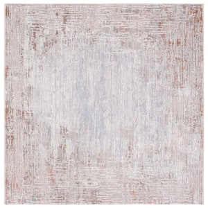 Marmara Beige/Blue Rust 7 ft. x 7 ft. Square Solid Abstract Area Rug