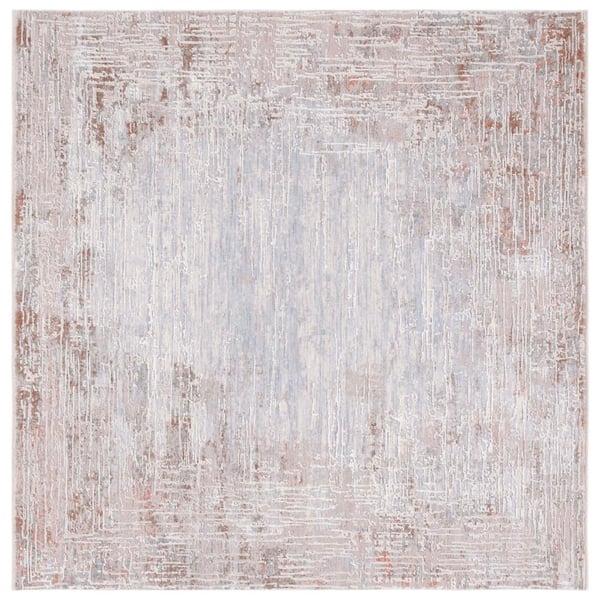 SAFAVIEH Marmara Beige/Blue Rust 7 ft. x 7 ft. Square Solid Abstract Area Rug