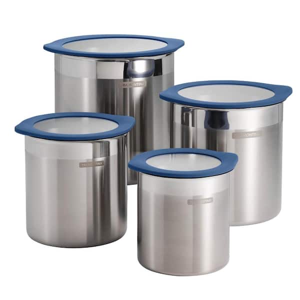 Tramontina 4 PC Stainless Steel Canister Set Blue, 80204/026DS