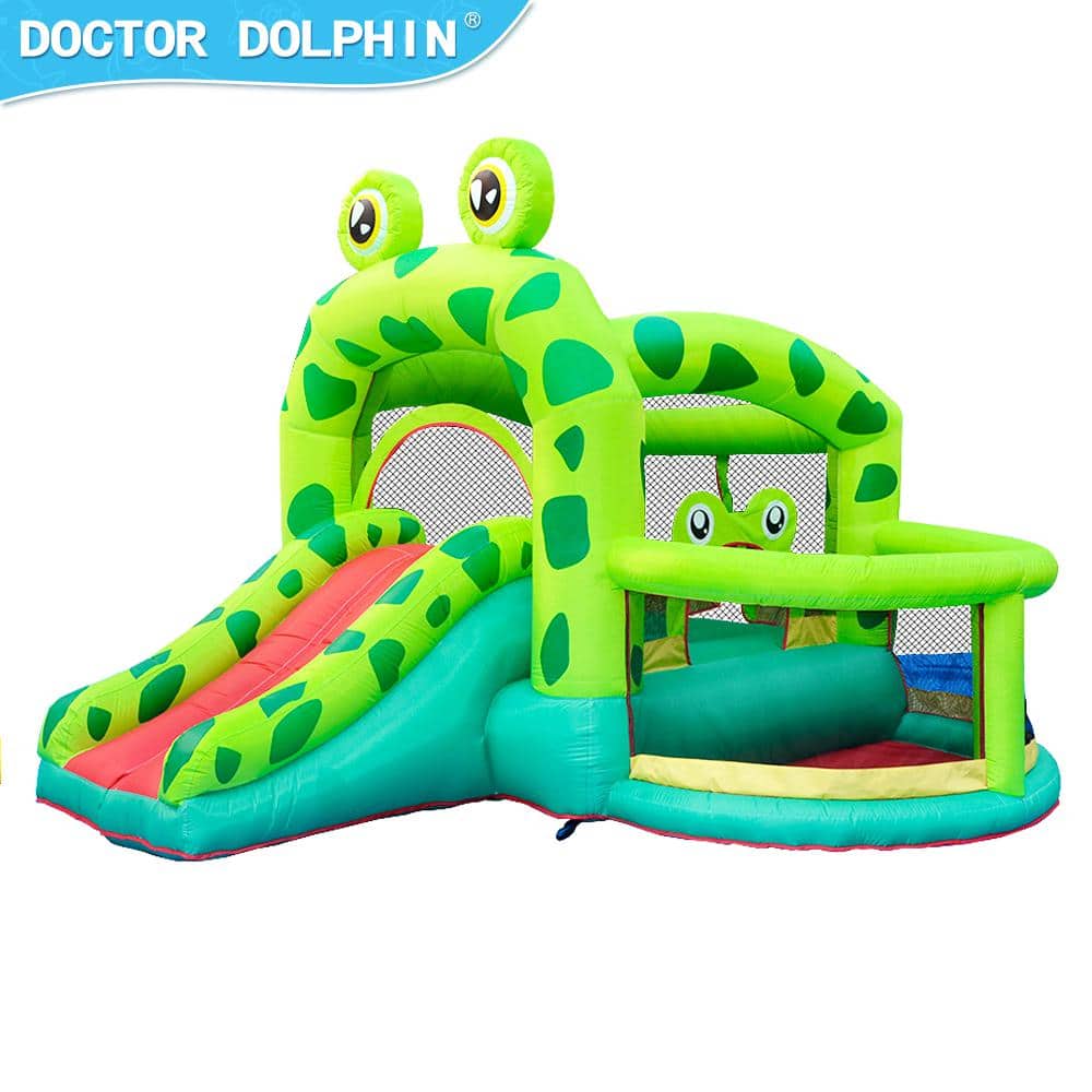 Oxford Fabric 420D Plus 840D Frog Inflatable Castle Bounce House Slide And Jumping with 350-Watt Blower, coloful