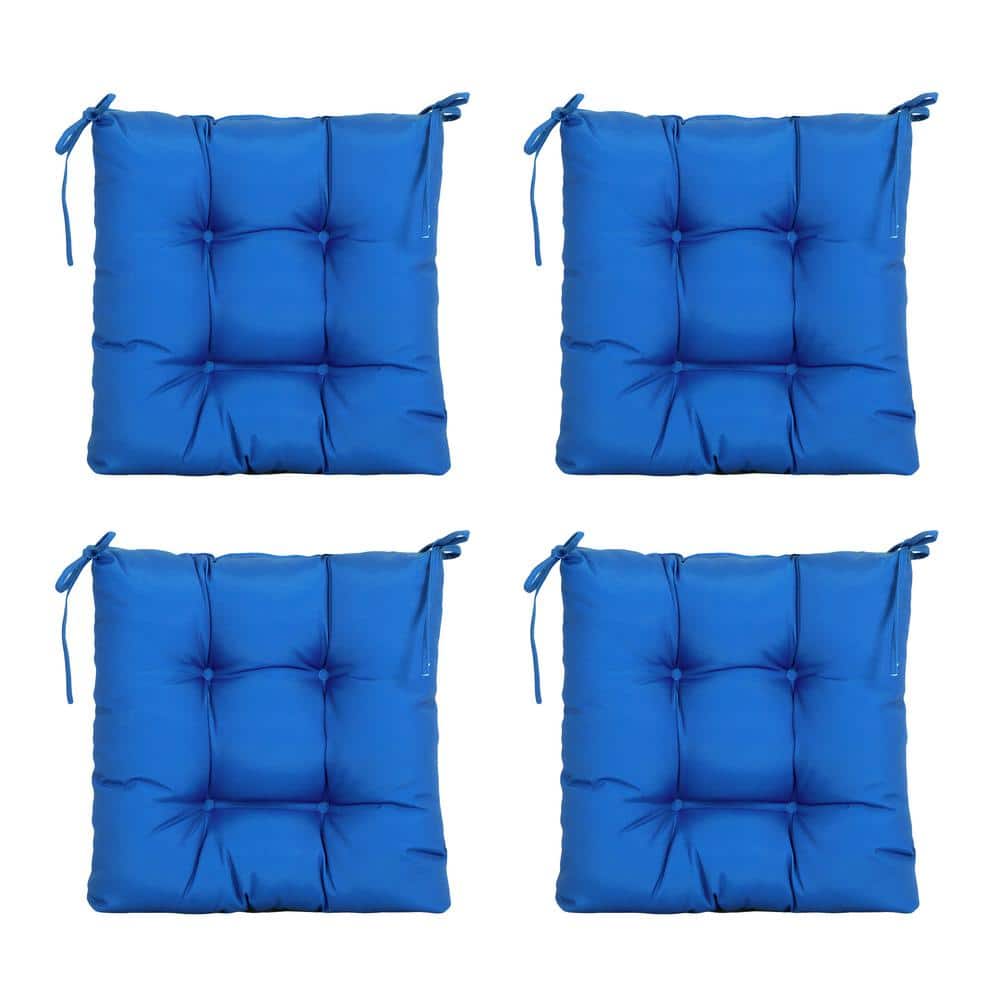 ARTPLAN Outdoor Seat Cushions, Set of 4, Patio Seat Chair Cushions 19"x19"x4" with Ties, for