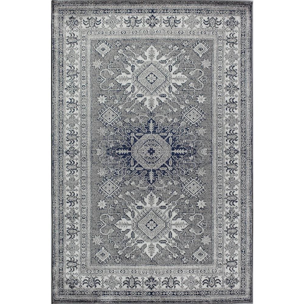 Tayse Rugs Hampton Oriental Gray 5 ft. x 7 ft. Indoor Area Rug HMP4009 5x7  - The Home Depot