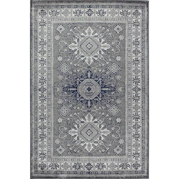 Freya Gray Modern Washable Area Rug, 5x7, Sold by at Home