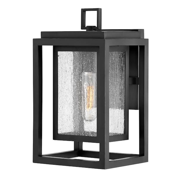 Republic 1-Light LED Black Hardwired Outdoor Wall Lantern Sconce